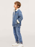 Fleece Trim Denim Jacket